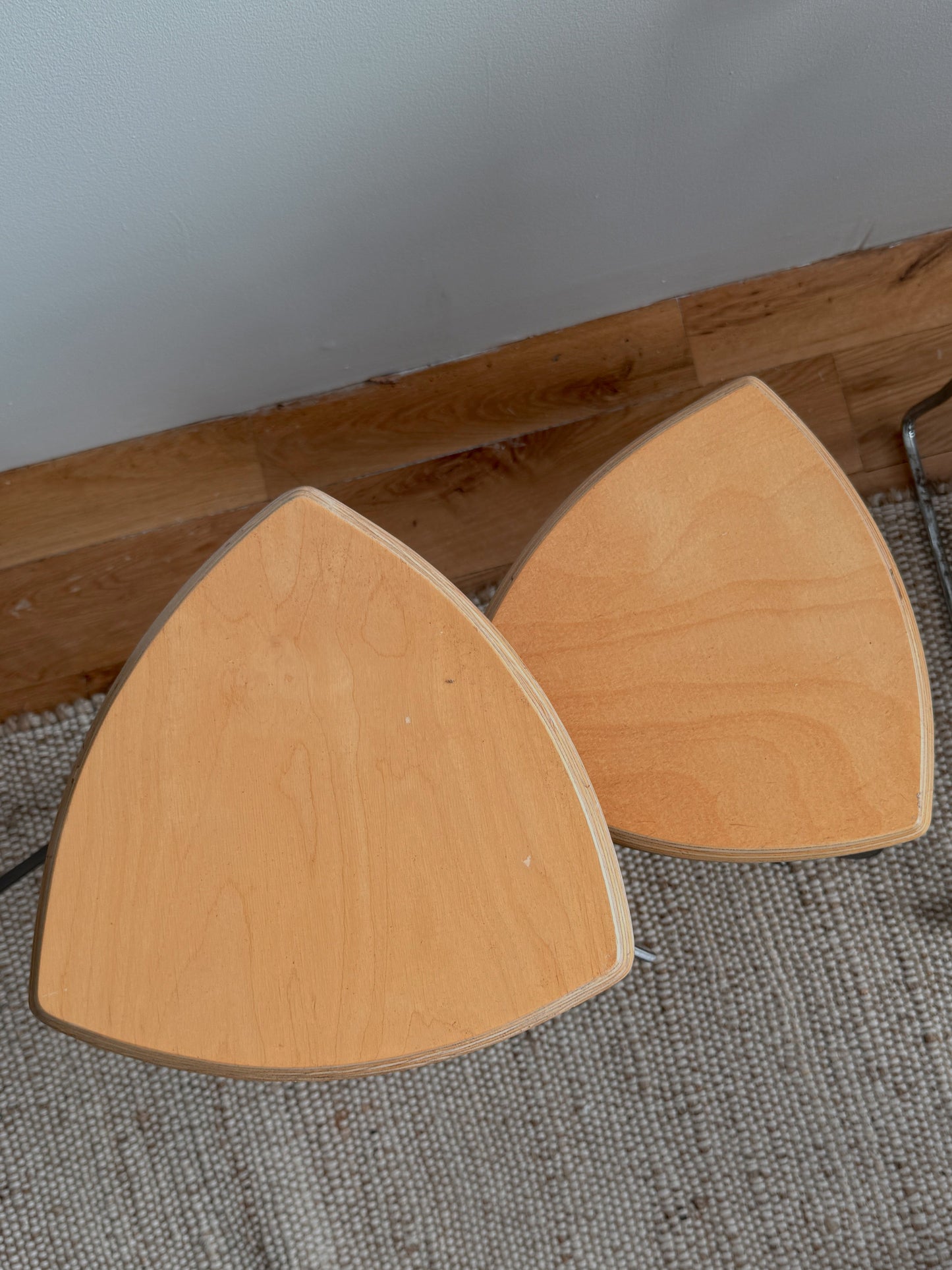 art deco style sculptural side tables - pair