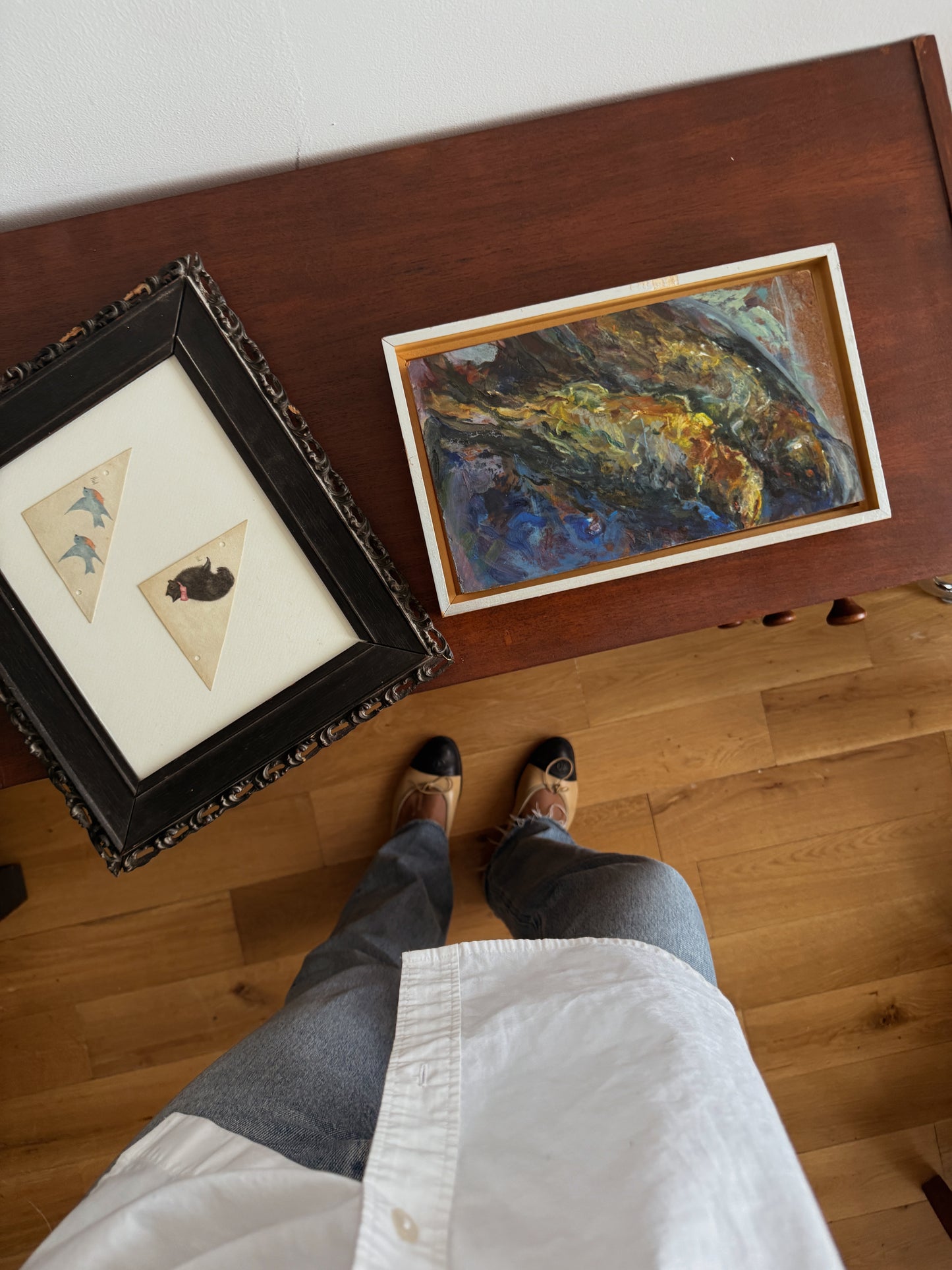 penny kronengold sardines abstract oil painting, 1980