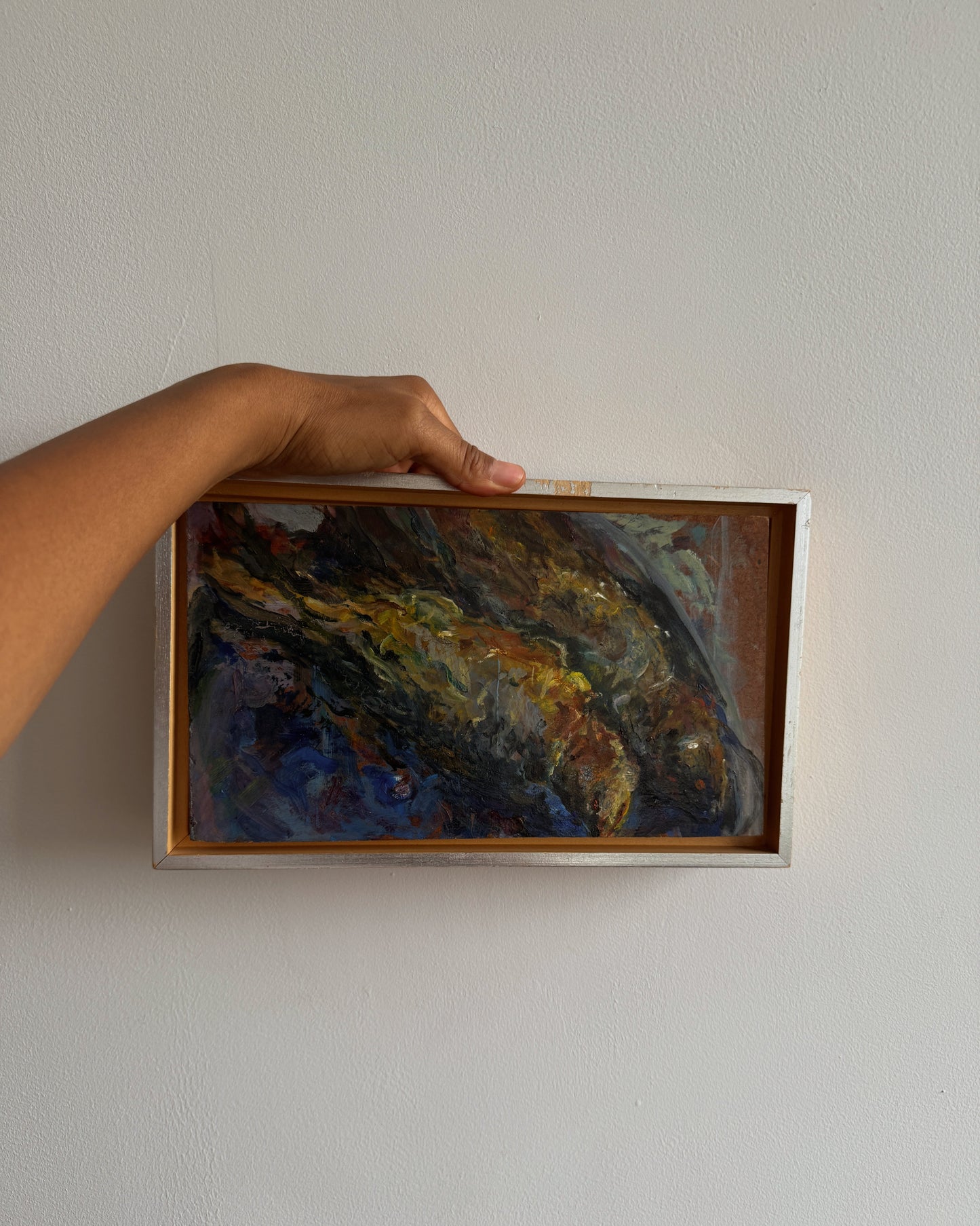 penny kronengold sardines abstract oil painting, 1980