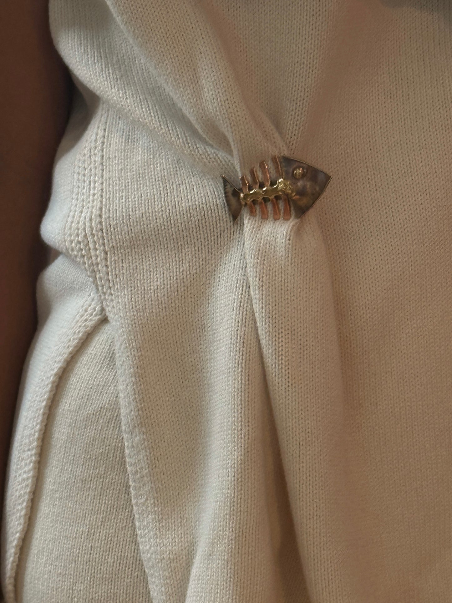 fish skeleton brooch